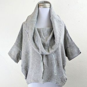 Gray Heather Cowlneck Short Sleeve Sweater Loft